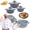 ZESTAW GARNKÓW CERAMICZNO MARMURKOWYCH NA INDUKCJE 6 ELE ZL-8530