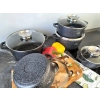 ZESTAW GARNKÓW CERAMICZNO MARMURKOWYCH NA INDUKCJE 10 ELE ZL-8522
