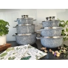 ZESTAW GARNKÓW CERAMICZNO MARMURKOWYCH NA INDUKCJE 12 ELE ZL-7086