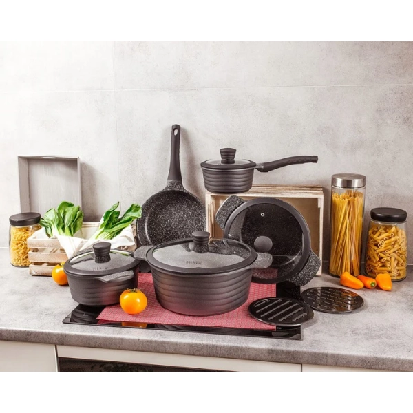 ZESTAW GARNKÓW CERAMICZNO MARMURKOWYCH NA INDUKCJE 10 ELE ZL-8513