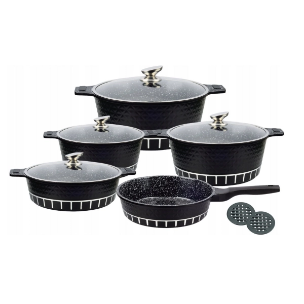 ZESTAW GARNKÓW CERAMICZNO MARMURKOWYCH NA INDUKCJE 11 ELE ZL-8512R