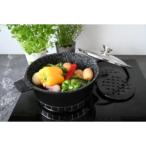 ZESTAW GARNKÓW CERAMICZNO MARMURKOWYCH NA INDUKCJE 11 ELE ZL-8512R