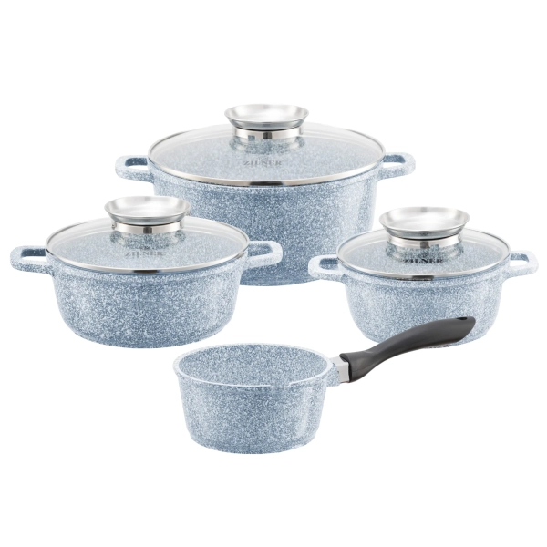 ZESTAW GARNKÓW CERAMICZNO MARMURKOWYCH NA INDUKCJE 9 ELE ZL-7076