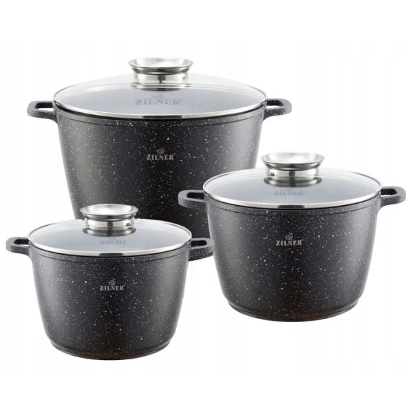 ZESTAW GARNKÓW CERAMICZNO MARMURKOWYCH NA INDUKCJE 8 ELE ZL-8558