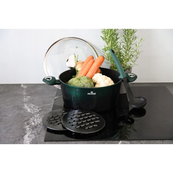 ZESTAW GARNKÓW CERAMICZNO MARMURKOWYCH NA INDUKCJE 15 ELE ZL-8521