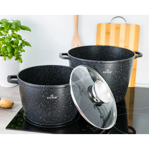 ZESTAW GARNKÓW CERAMICZNO MARMURKOWYCH NA INDUKCJE 4 ELE ZL-7011