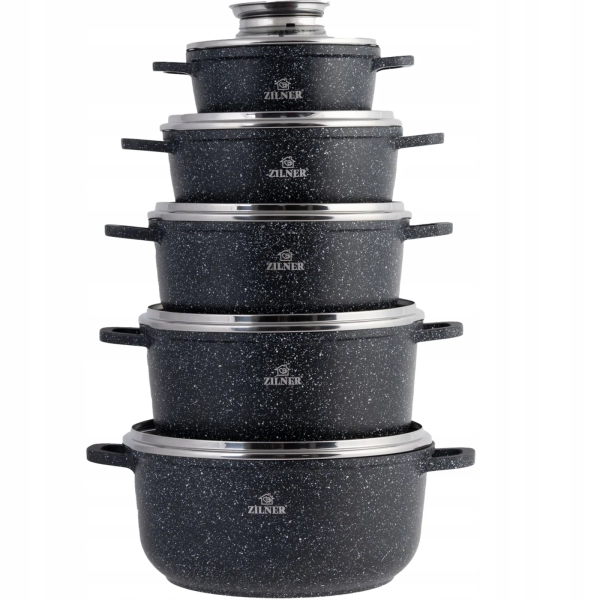 ZESTAW GARNKÓW CERAMICZNO MARMURKOWYCH NA INDUKCJE 10 ELE ZL-8522