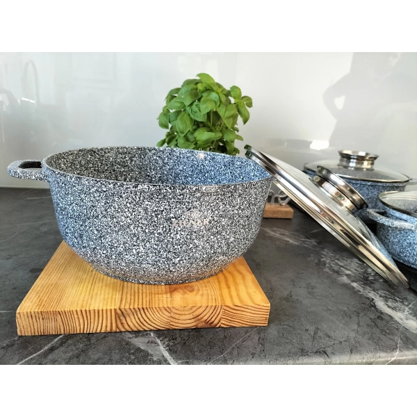 ZESTAW GARNKÓW CERAMICZNO MARMURKOWYCH NA INDUKCJE 12 ELE ZL-7086