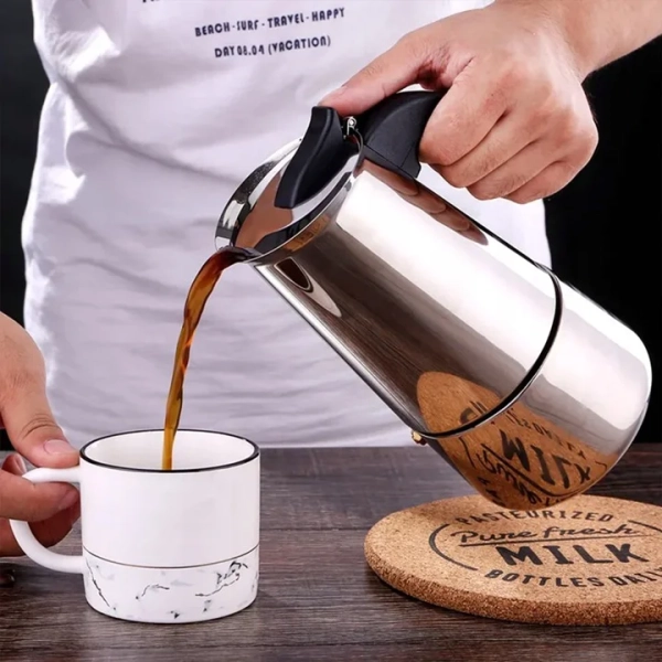 KAWIARKA STALOWA GAZ / INDUKCJA NA 4 FILIŻANKI ESPRESSO ZL-4722