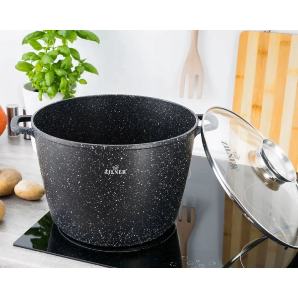 ZESTAW GARNKÓW CERAMICZNO MARMURKOWYCH NA INDUKCJE 8 ELE ZL-8558