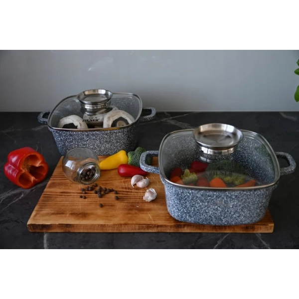 ZESTAW GARNKÓW CERAMICZNO MARMURKOWYCH NA INDUKCJE 8 ELE ZL-8534