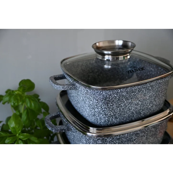 ZESTAW GARNKÓW CERAMICZNO MARMURKOWYCH NA INDUKCJE 8 ELE ZL-8534