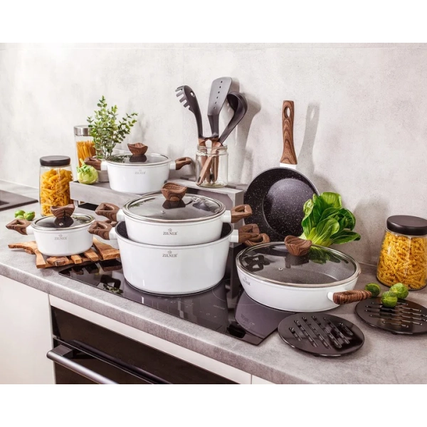 ZESTAW GARNKÓW CERAMICZNO MARMURKOWYCH NA INDUKCJE 15 ELE ZL-8515