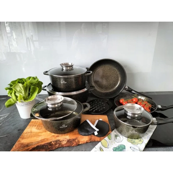 ZESTAW GARNKÓW CERAMICZNO MARMURKOWYCH NA INDUKCJE 17 ELE ZL-7215