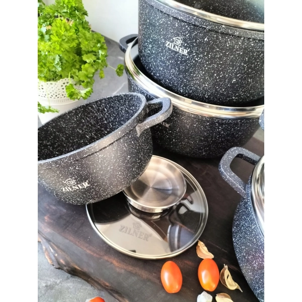 ZESTAW GARNKÓW CERAMICZNO MARMURKOWYCH NA INDUKCJE 10 ELE ZL-8522