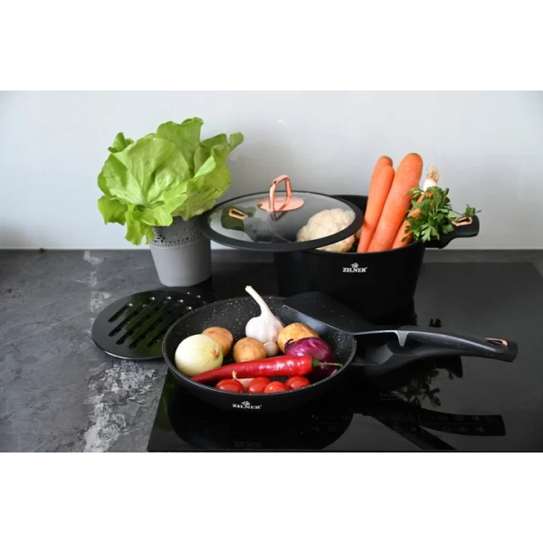 ZESTAW GARNKÓW CERAMICZNO MARMURKOWYCH NA INDUKCJE 15 ELE ZL-8593