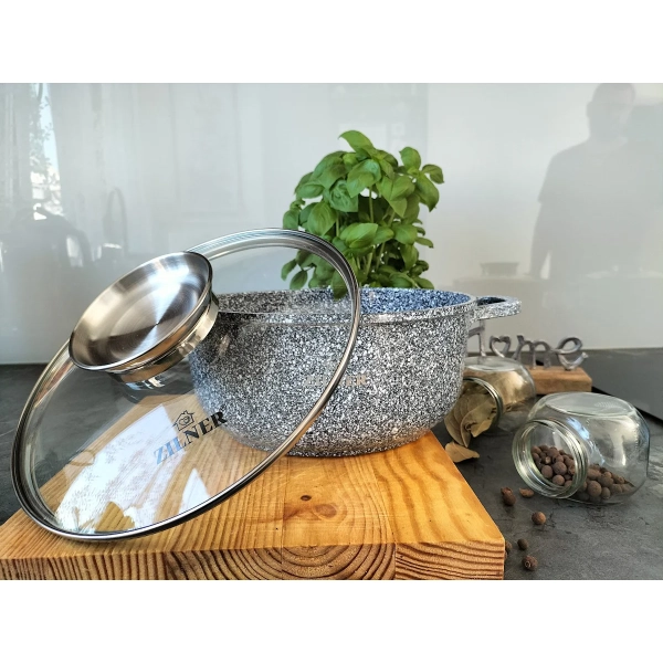 ZESTAW GARNKÓW CERAMICZNO MARMURKOWYCH NA INDUKCJE 12 ELE ZL-7086
